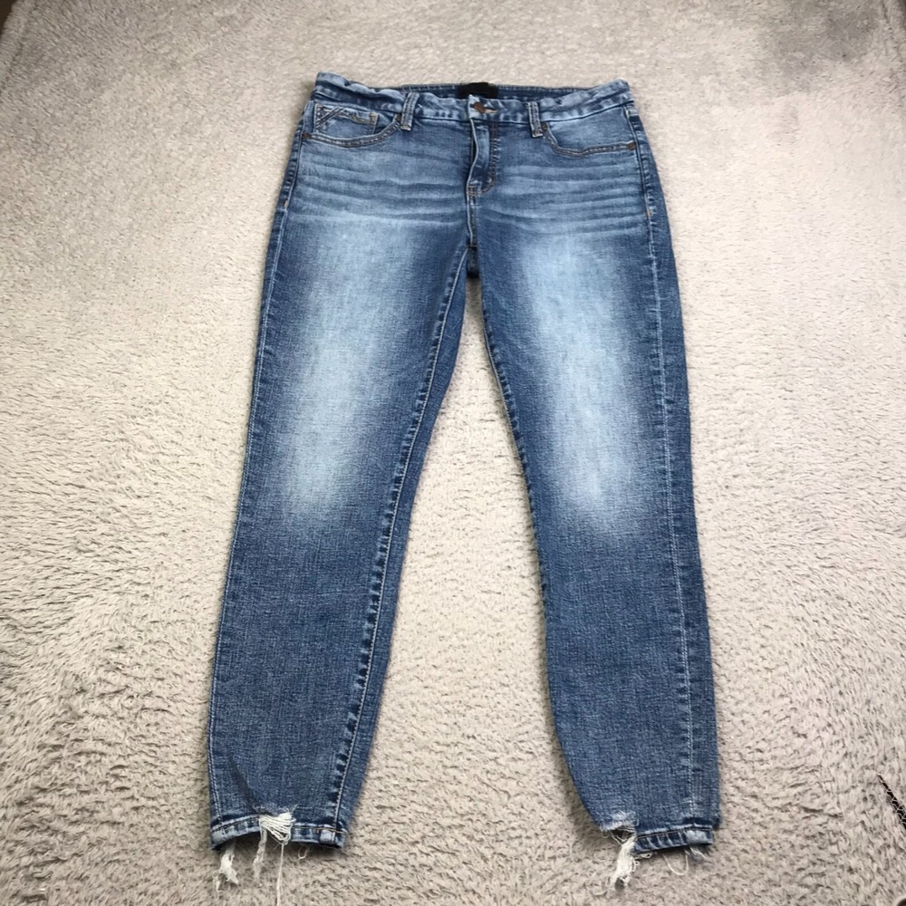 Buckle Black Jeans Womens 30 (32x26) Fit No 53 Ankle Skinny Mid Rise Stone Wash